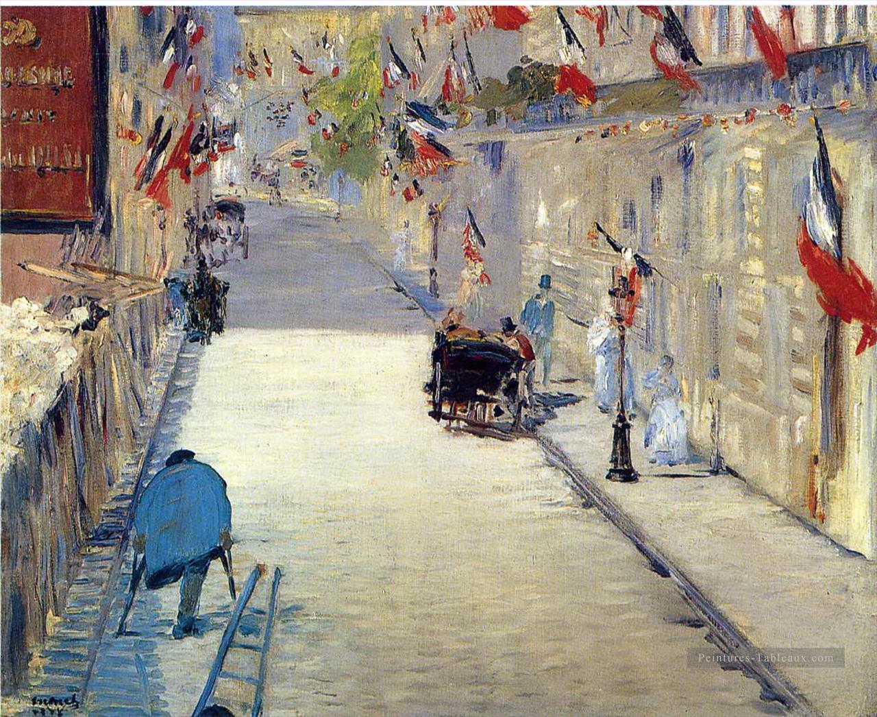 Rue Mosnier décorée de drapeaux Édouard Manet Peintures à l'huile